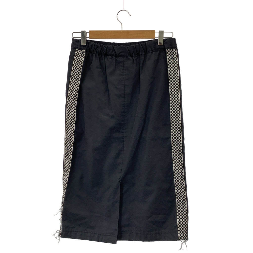 COMME des GARCONS COMME des GARCONS / コムコム | コットン ナイロン チェッカーサイドライン スカート | S | ブラック | レディース
