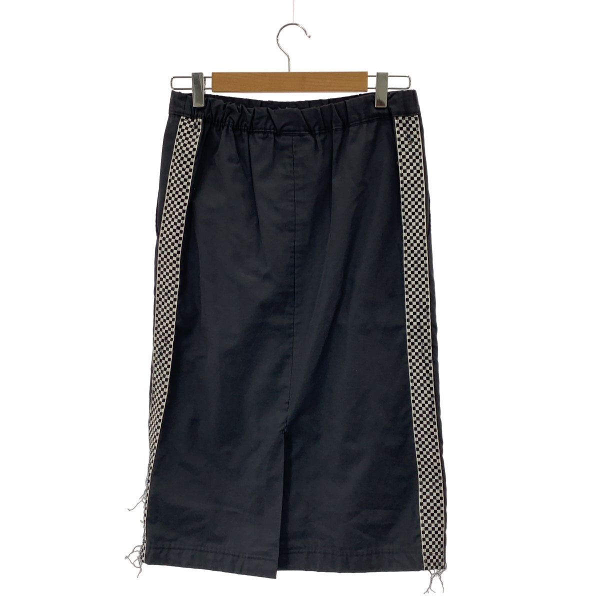 COMME des GARCONS COMME des GARCONS / コムコム | コットン ナイロン チェッカーサイドライン スカート | S | ブラック | レディース