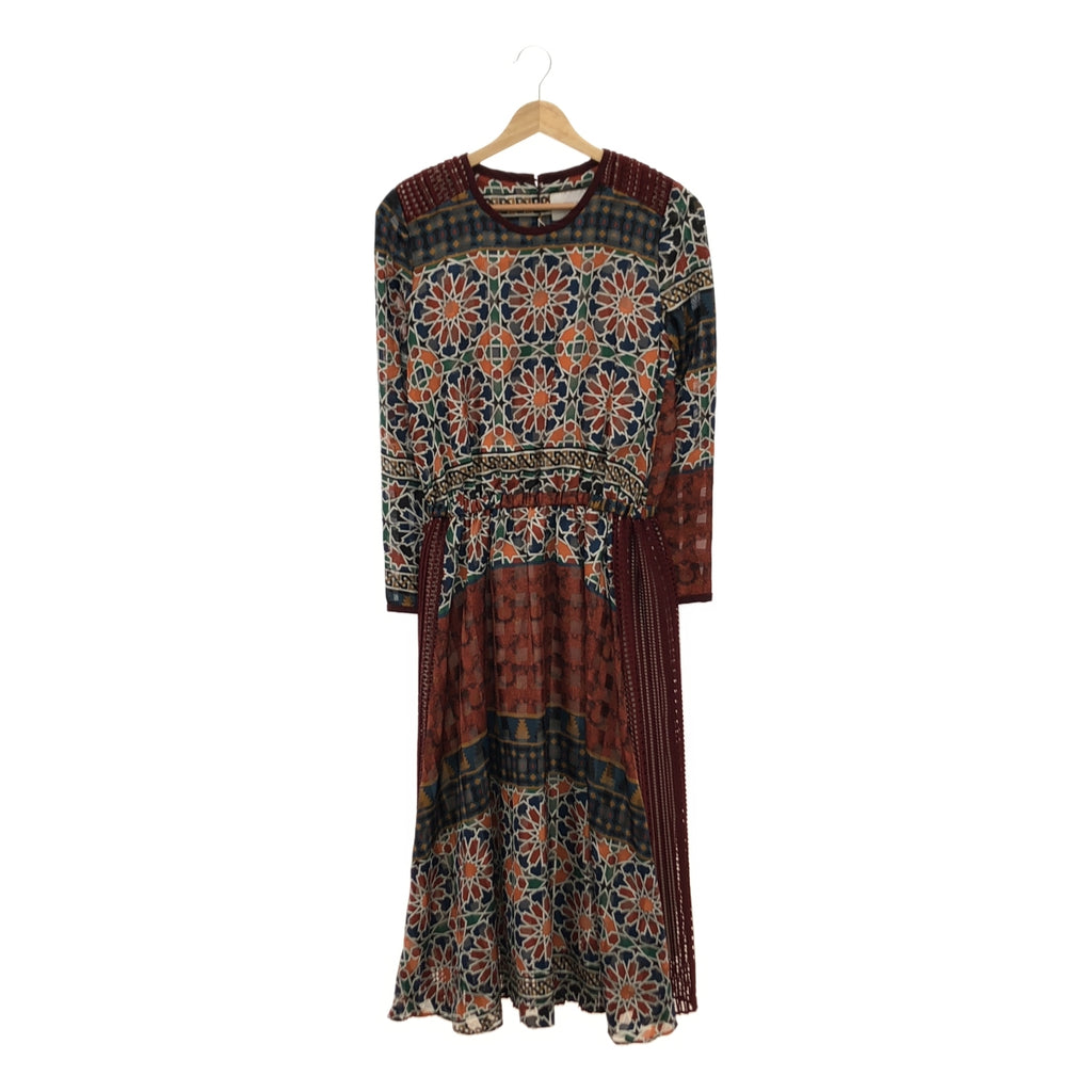 正在進行中 東京 |馬賽克蕾絲褶皺連身裙 | S |多色 |女性的