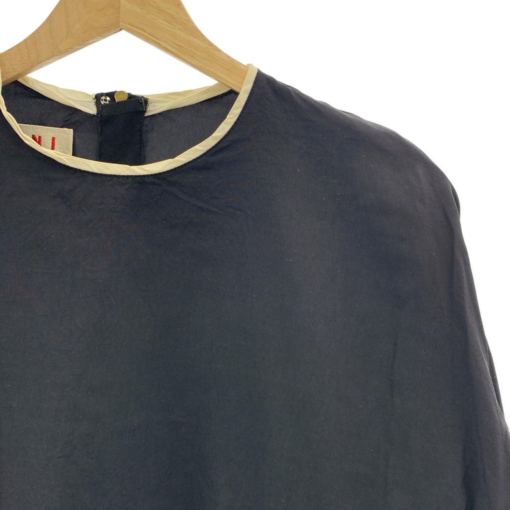 MARNI / 마르니 | 레이온 코튼 파이핑 백 Zip 풀오버 블라우스 | 40 |