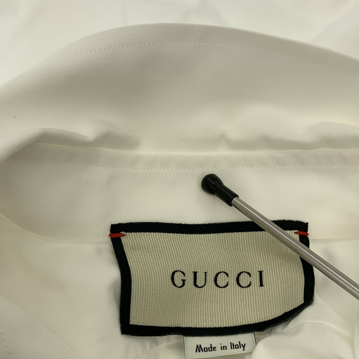 【美品】  GUCCI / グッチ | エンブロイダリー インターロッキング ロゴ オーバー シャツ ブラウス | 40 | ホワイト | レディース