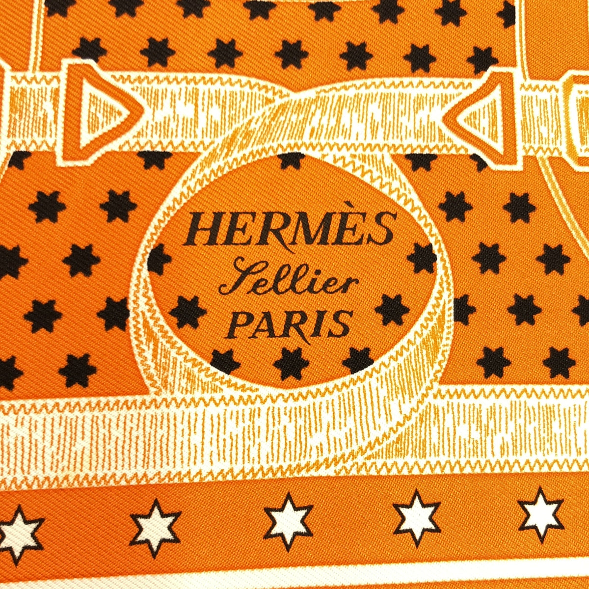 [Good Condition] HERMES / Hermes | Carré 55 Apron d'Or Golden Spur Silk Scarf | Orange