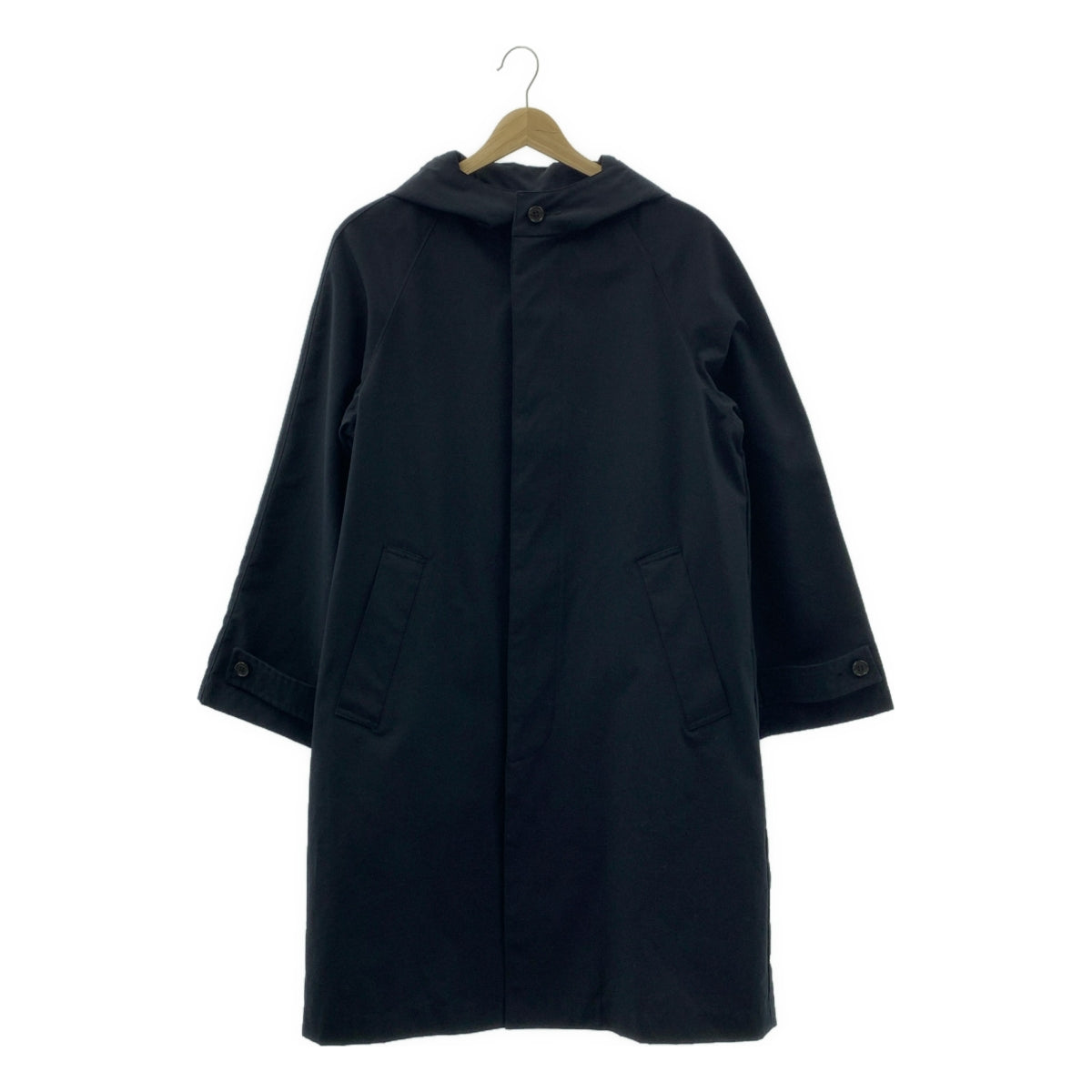 【美品】  Traditional Weatherwear / トラディショナルウェザーウェア | BF CHRYSTON RAGLAN / ロゴボタン クリストンラグランコート フーディ | 34 | ダークネイビー | レディース