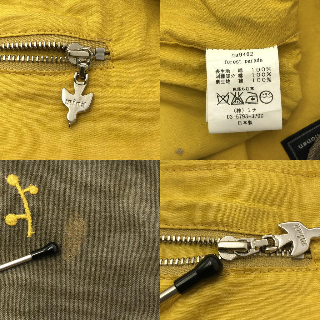 mina perhonen / ミナペルホネン | forest parade / フォレストパレード エンブロイダリー ロゴジップ ショルダーバッグ | gray | レディース