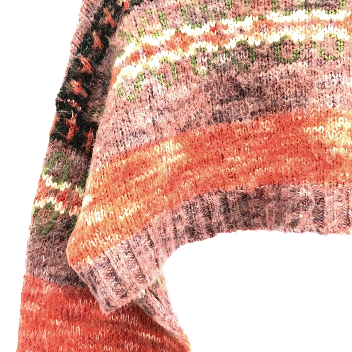 PERVERZE / パーバーズ | BLEND BORDER TOP AND SCARF ニット | レッド | レディース