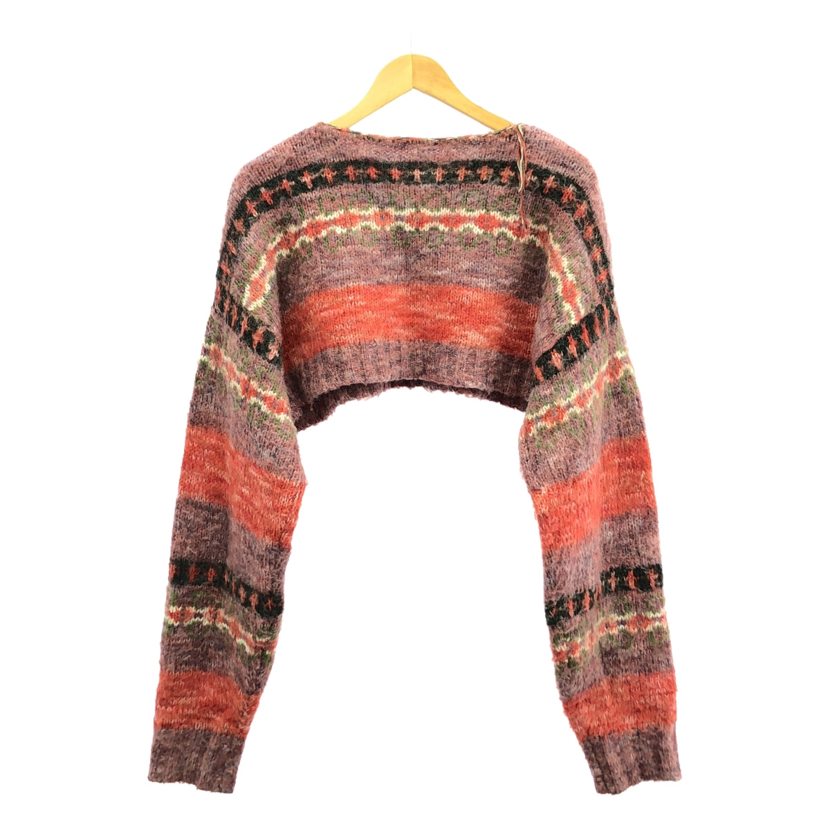 PERVERZE / パーバーズ | BLEND BORDER TOP AND SCARF ニット | レッド | レディース