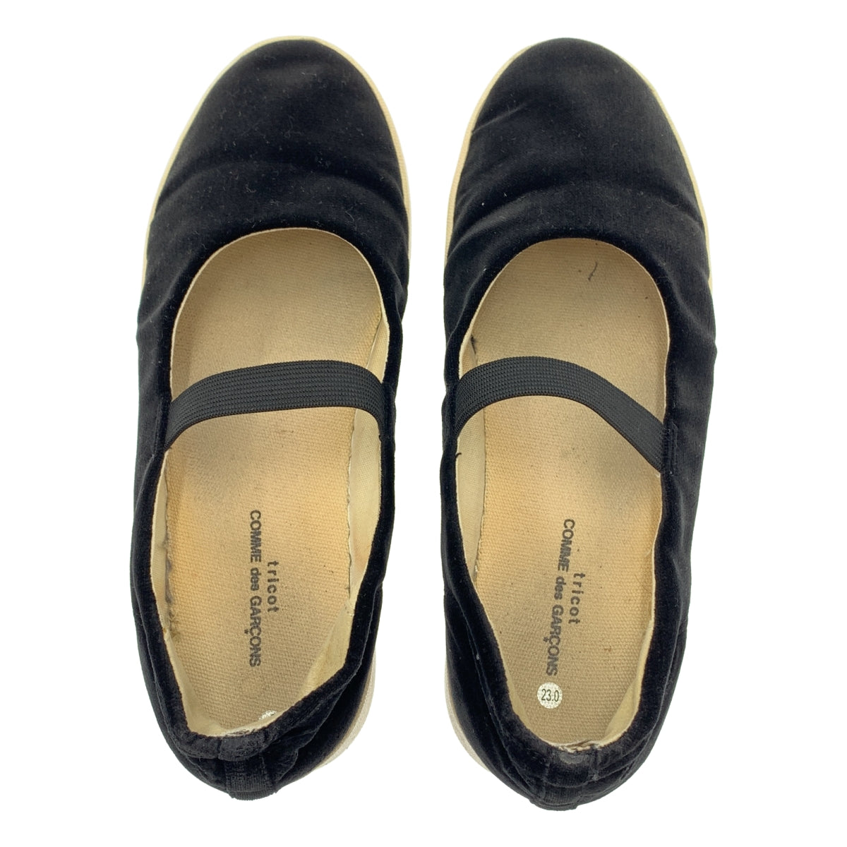 tricot COMME des GARÇONS | 天鵝絨瑪麗珍彈力帶一腳蹬運動鞋 | 尺寸 23 | 女款