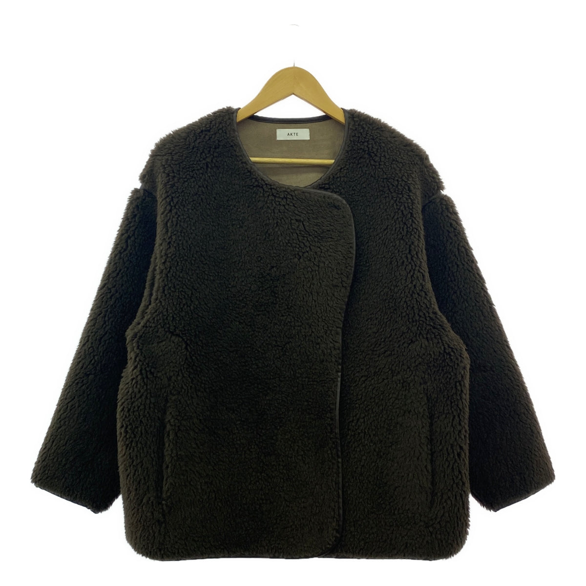 【美品】  AKTE / アクテ | 2023AW | ボア ミドル ブルゾン | F | ブラウン | レディース