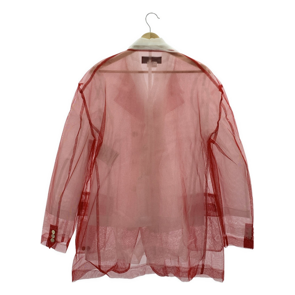 【美品】  COMME des GARCONS / コムデギャルソン | 2025SS | シアー オーガンザ レイヤード ジャケット | S | レッド / ホワイト | レディース