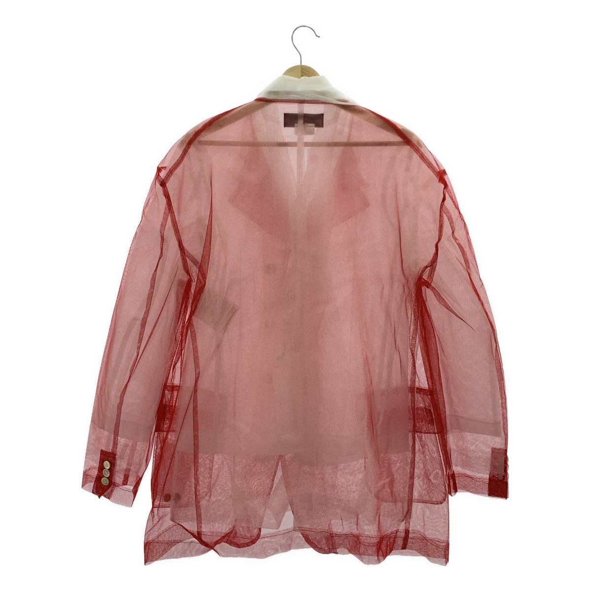 【美品】  COMME des GARCONS / コムデギャルソン | 2025SS | シアー オーガンザ レイヤード ジャケット | S | レッド / ホワイト | レディース