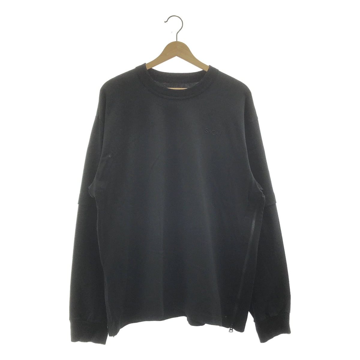 sacai / サカイ | 2023AW | Cotton Jersey L/S T-Shirts ワンポイントロゴ刺しゅう Tシャツ | 3 | メンズ