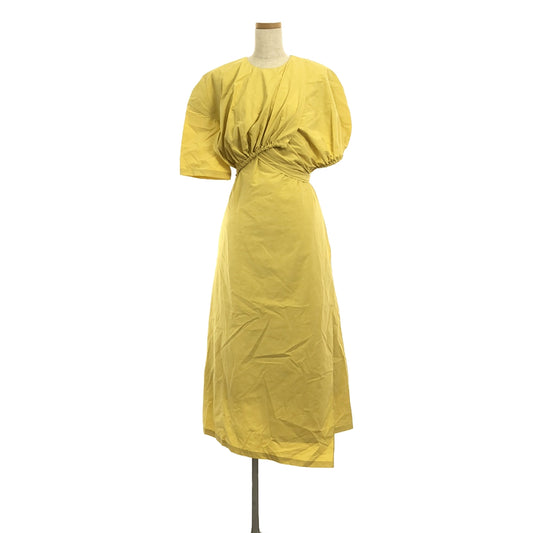 [Beautiful Condition] AKIRANAKA | Drawstring Gathered Asymmetrical Dress | 2 | Yellow | Women's