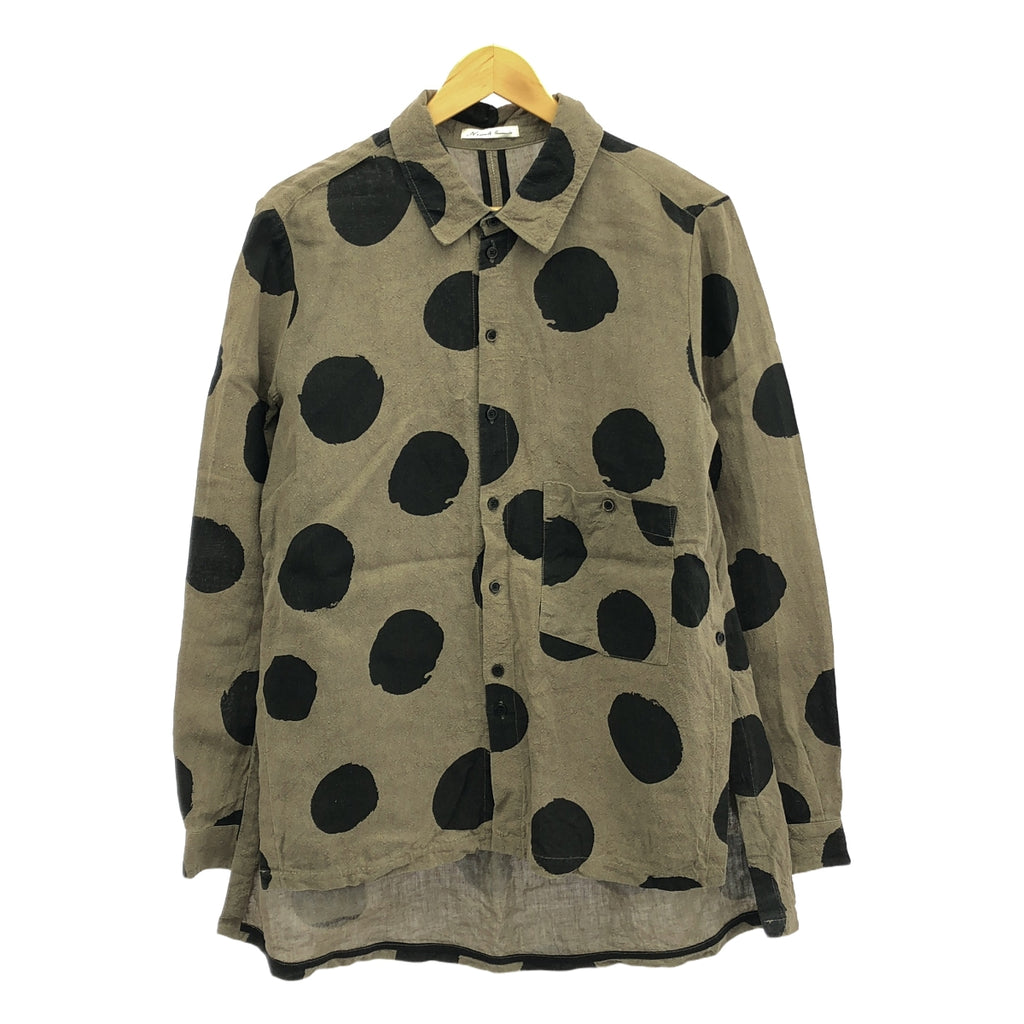 Aleksandr Manamis. / アレクサンドルマナミス | Dots Linen Shirts / リネン サイドベンツ シャツ | 2 | brown dots | メンズ