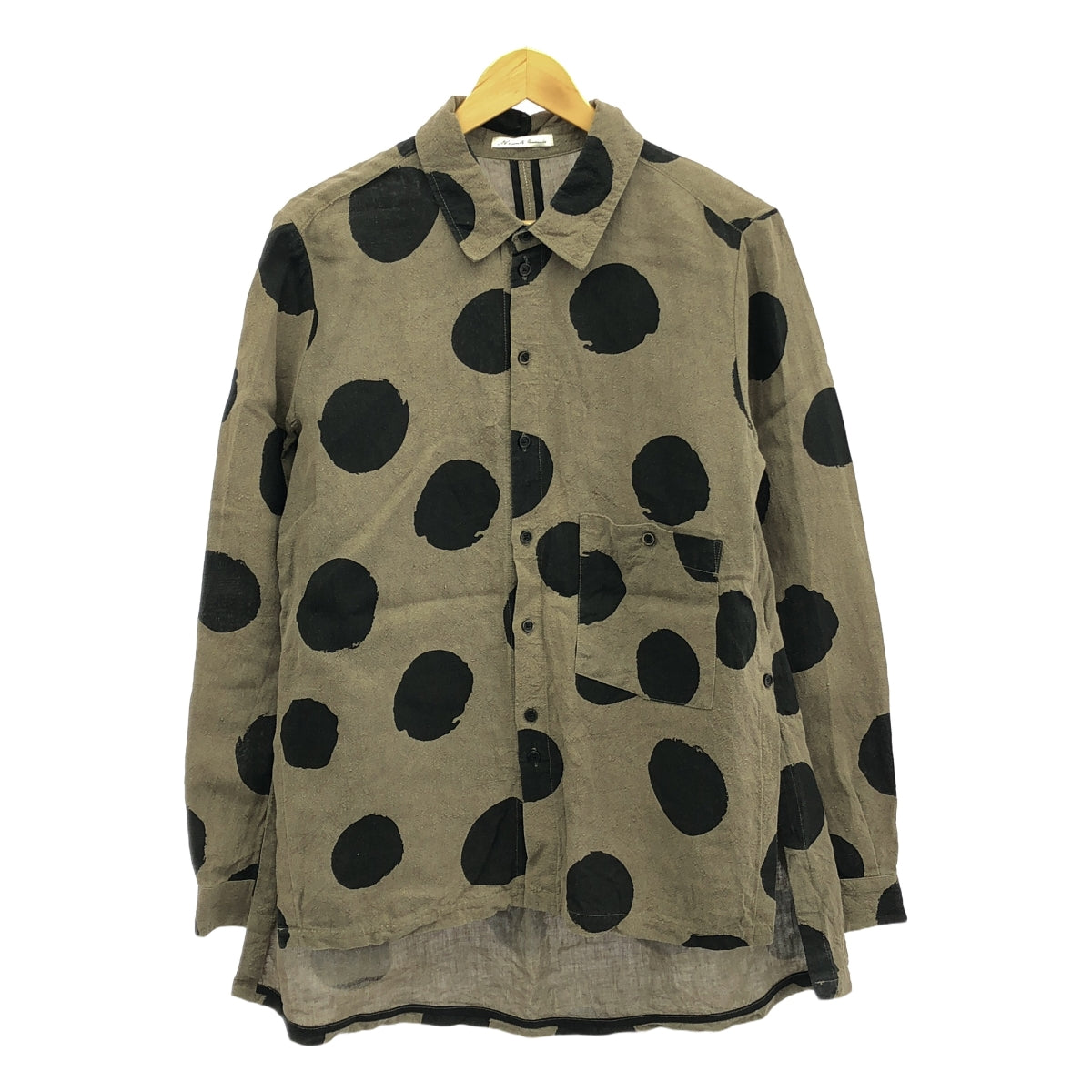 Aleksandr Manamis. / アレクサンドルマナミス | Dots Linen Shirts / リネン サイドベンツ シャツ | 2 | brown dots | メンズ
