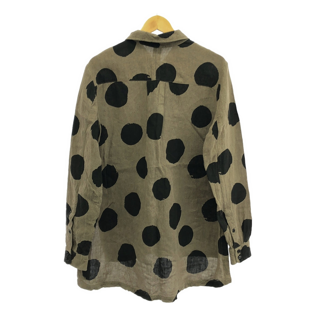 Aleksandr Manamis. / アレクサンドルマナミス | Dots Linen Shirts / リネン サイドベンツ シャツ | 2 | brown dots | メンズ