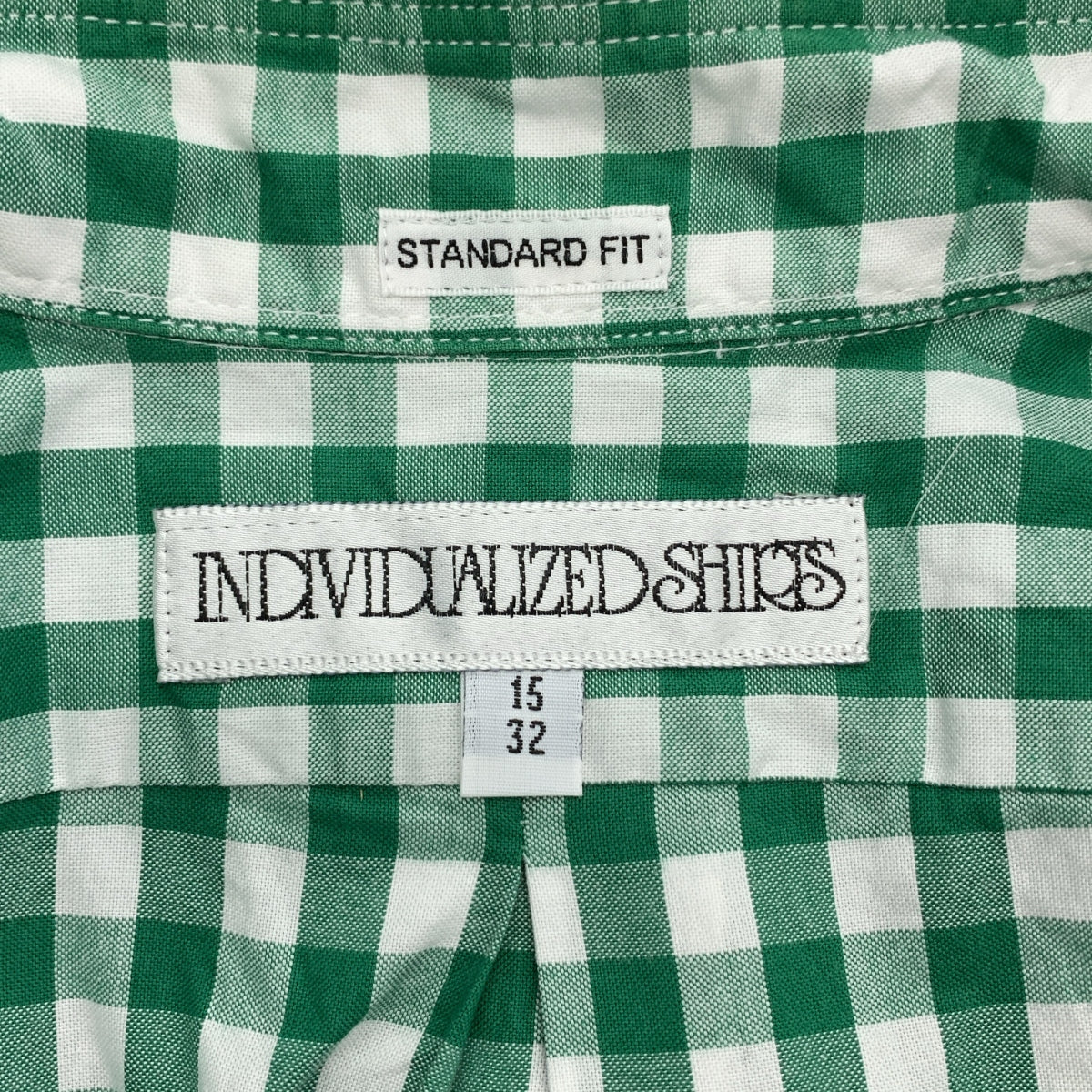 INDIVIDUALIZED SHIRTS / 인디 비쥬얼라이즈드 셔츠 | 코튼 깅엄 체크 버튼 다운 셔츠 | 15/32 |
