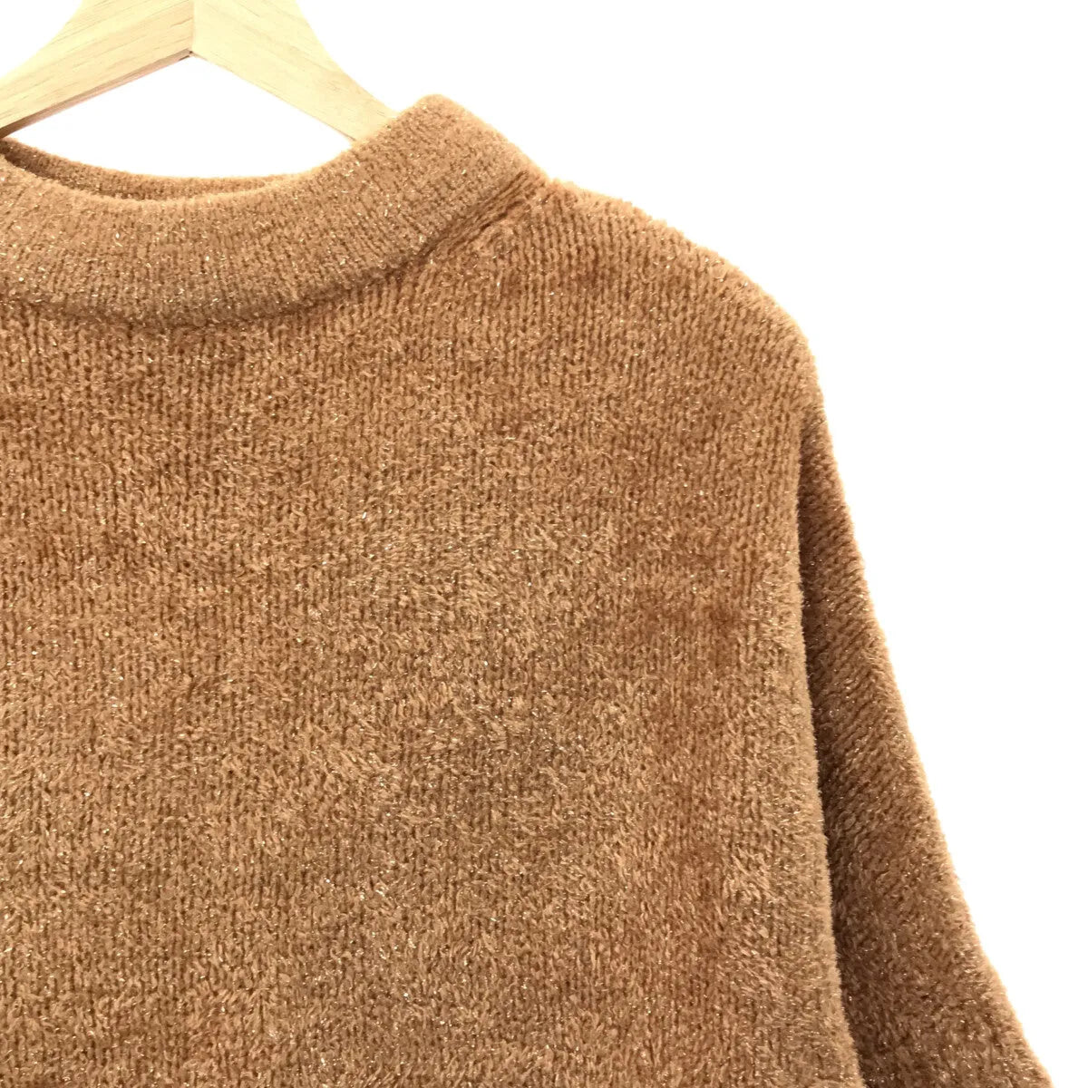 ADORE / アドーア | ウール混 ハイネック ハーフスリーブ ニット | 38 | ブラウン | レディース