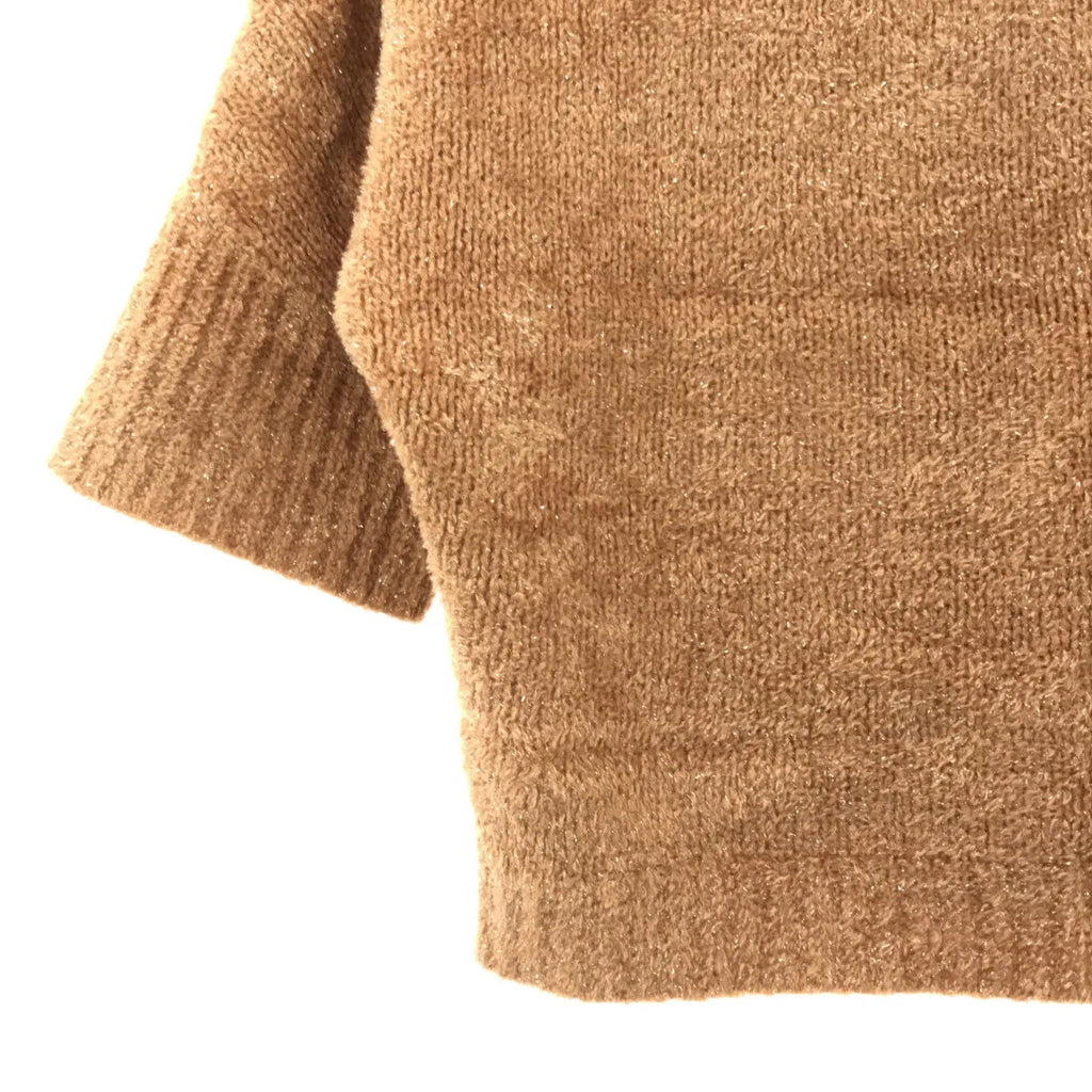 ADORE / アドーア | ウール混 ハイネック ハーフスリーブ ニット | 38 | ブラウン | レディース