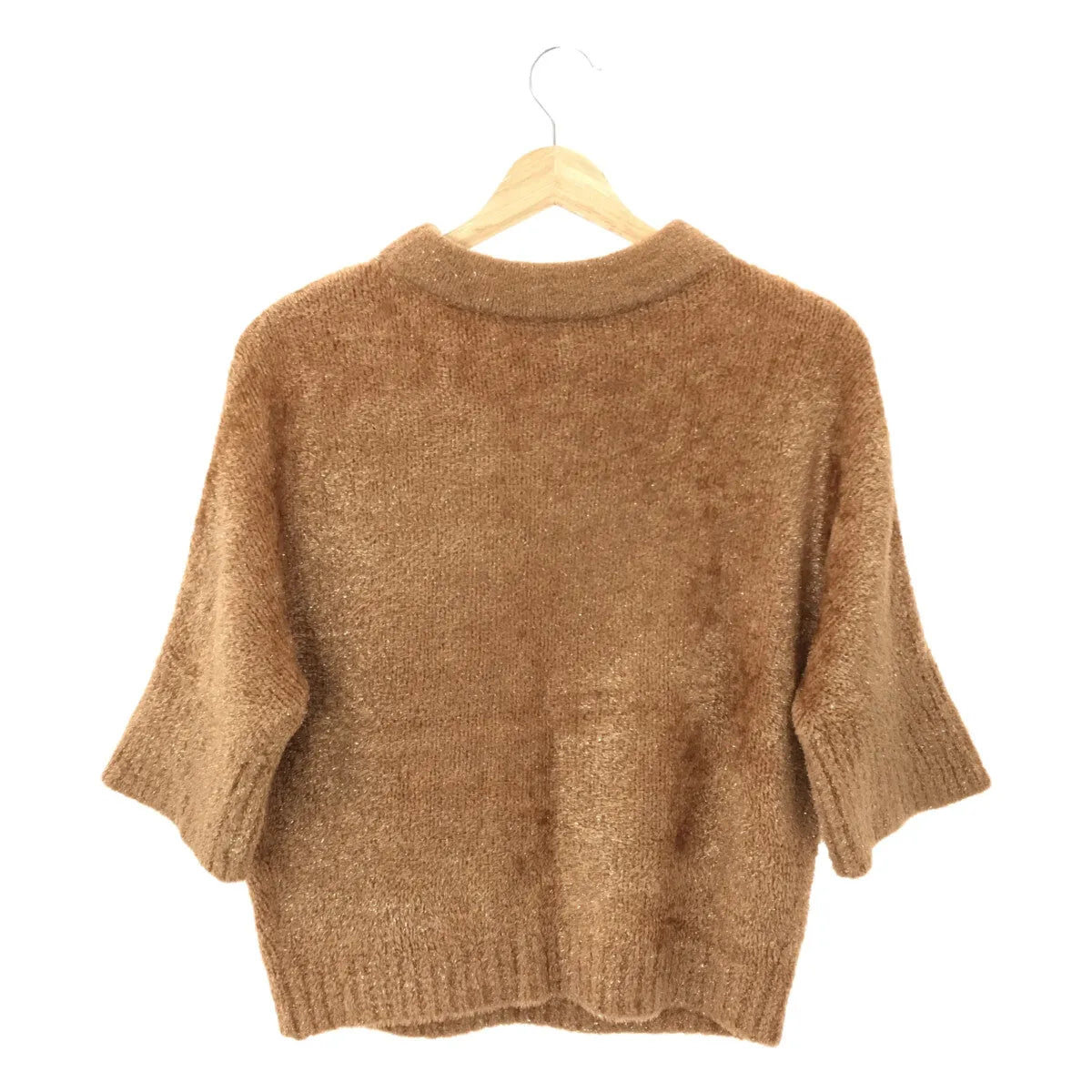 ADORE / アドーア | ウール混 ハイネック ハーフスリーブ ニット | 38 | ブラウン | レディース