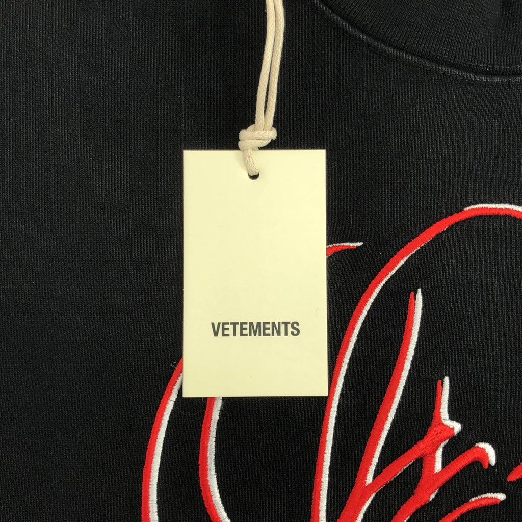 【신품】 VETEMENTS / 베트몬 | 2023AW | JAVA EMBROIDERED T-SHIRT 오버사이즈 자수 스웨트 T셔츠 | M | 블랙 | 맨즈