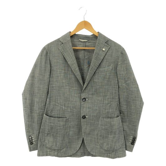 LBM Rough / Louis Vianki Mantovala Rough | Cotton Linen Stretch Check 2B Tailored Jacket | Grey | Men's