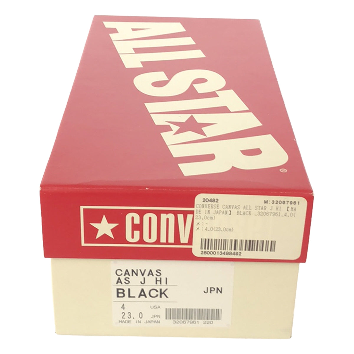 【신품】 CONVERSE / 컨버스 | CANVAS ALL STAR J HI 하이컷 스니커즈 | 4 | 블랙 | 여성