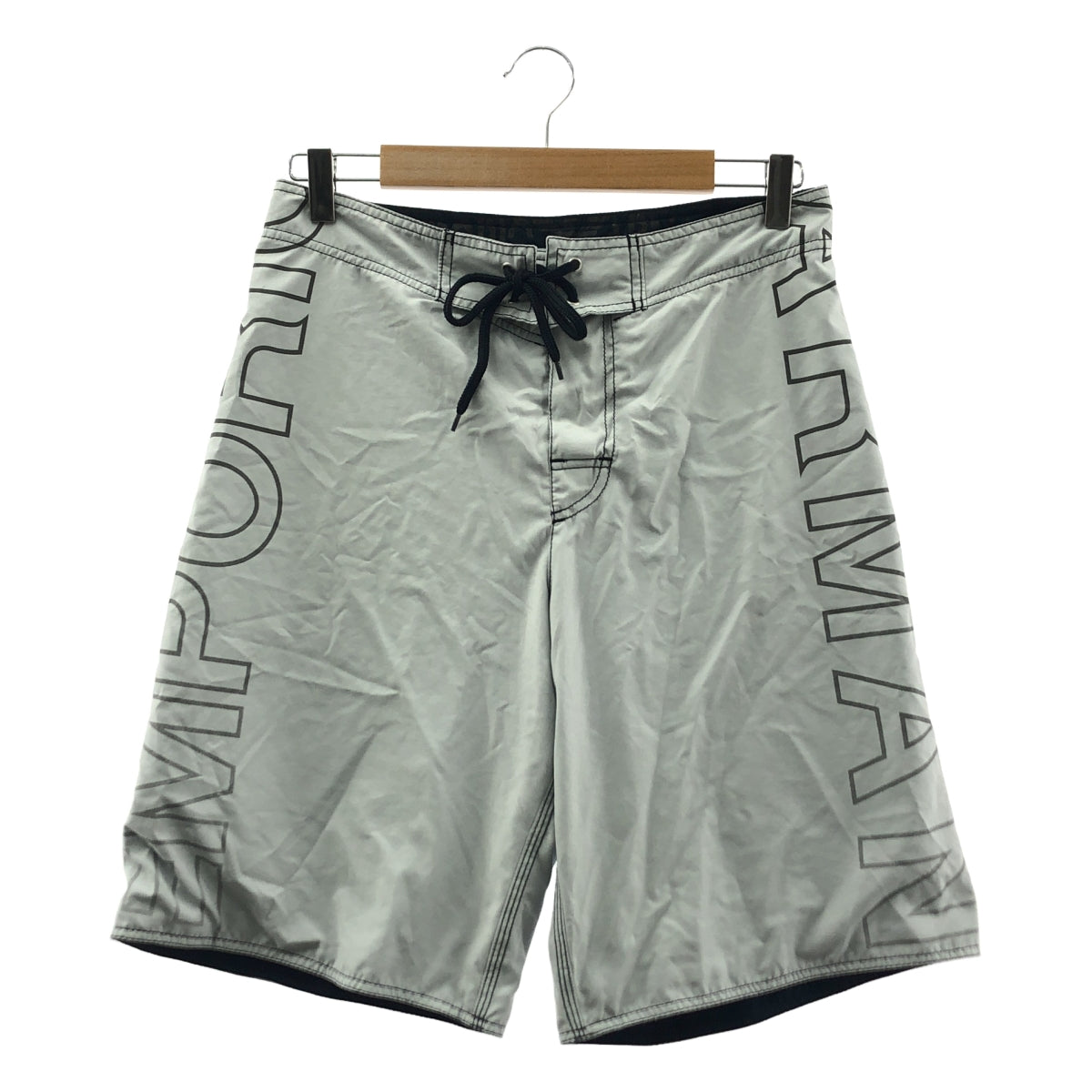 EMPORIO ARMANI | 標誌抽繩泳褲 | S 碼 | 冰灰色 | 男士