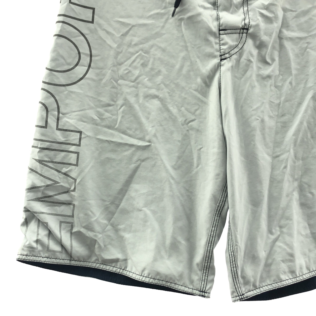 EMPORIO ARMANI | 標誌抽繩泳褲 | S 碼 | 冰灰色 | 男士