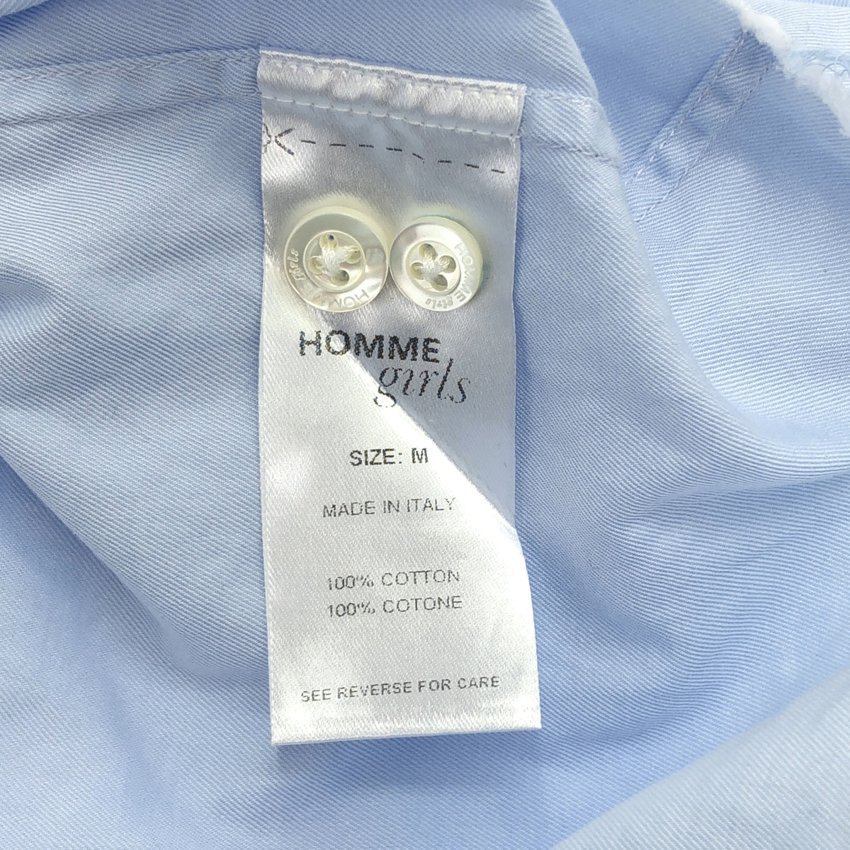 HOMME 女孩 | 單點標誌短襯衫 | M 碼 | 藍色 | 女款
