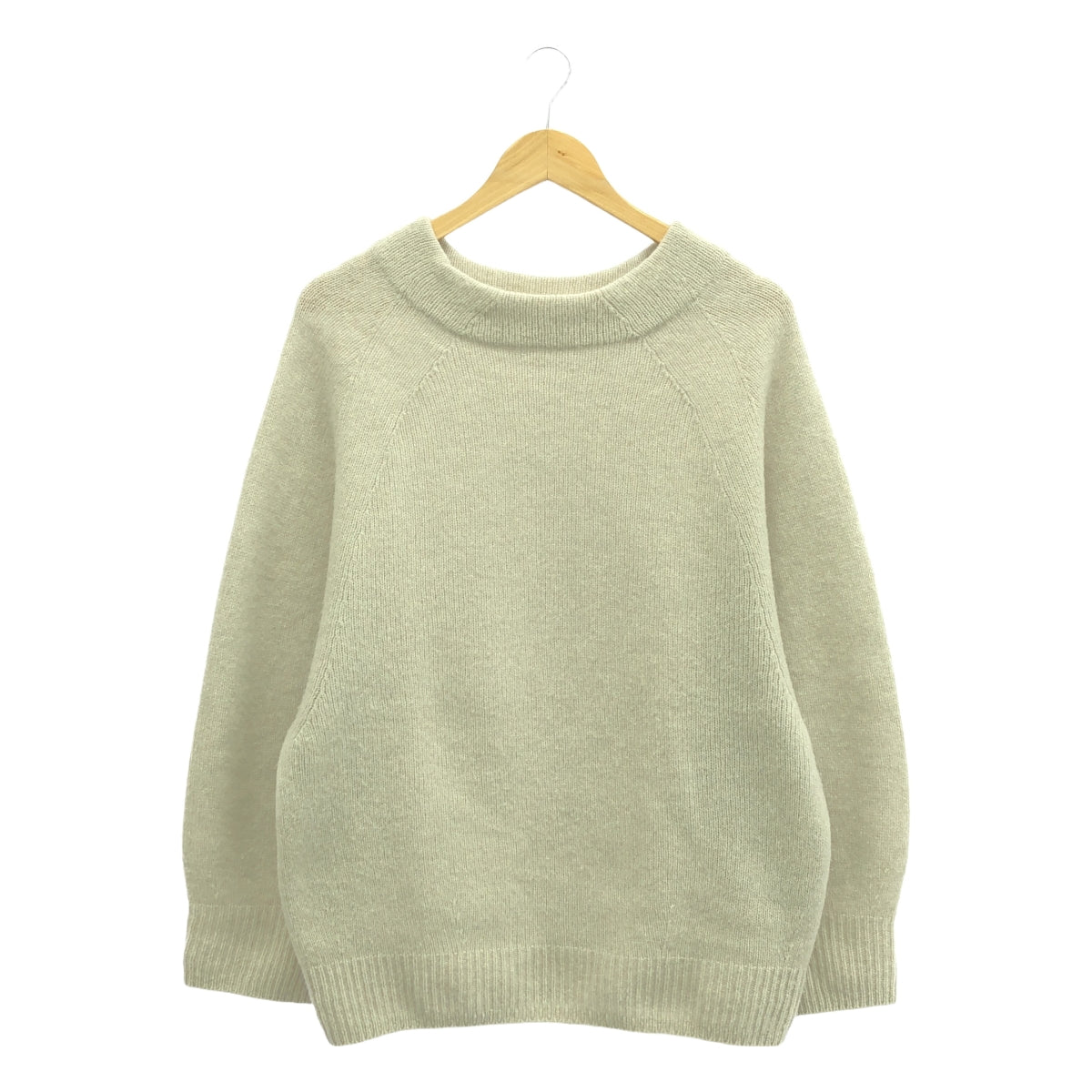 乾淨整齊 | 2023AW | 瓶頸式蝙蝠袖針織衫 | F | 米色 | 女款