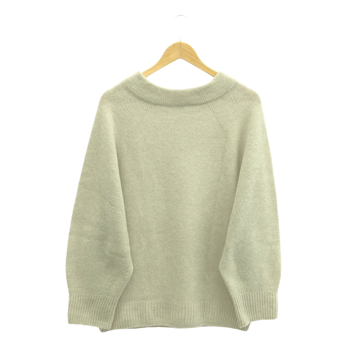 乾淨整齊 | 2023AW | 瓶頸式蝙蝠袖針織衫 | F | 米色 | 女款