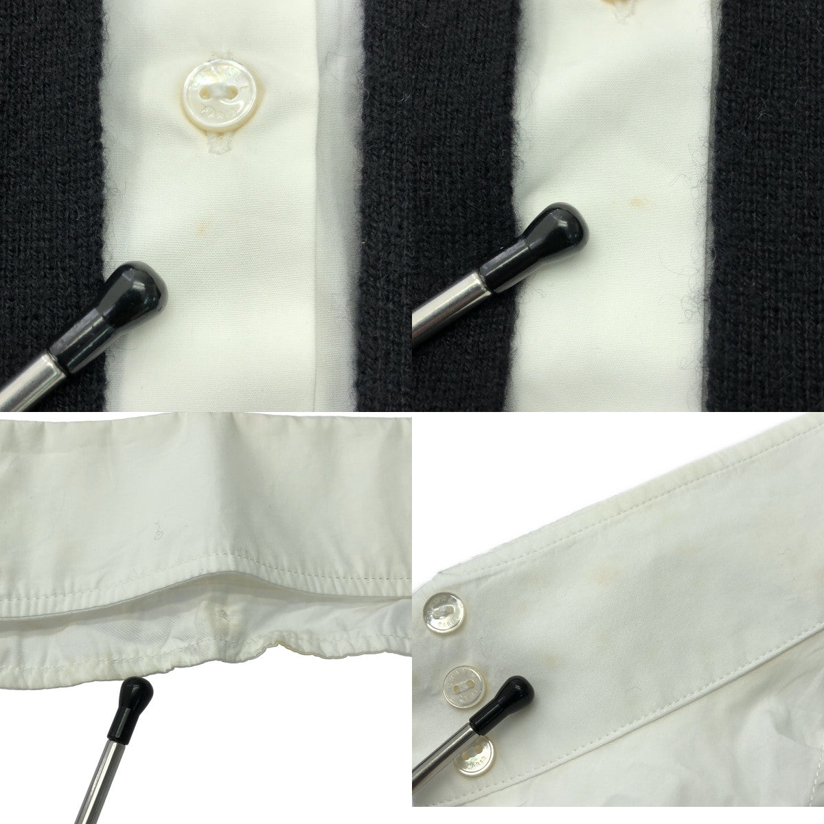 香奈兒 | 2004 秋冬 | Trebottoni Shirt-Parts Docking 羊絨針織開襟衫 | 38 碼 | 黑白 | 女款