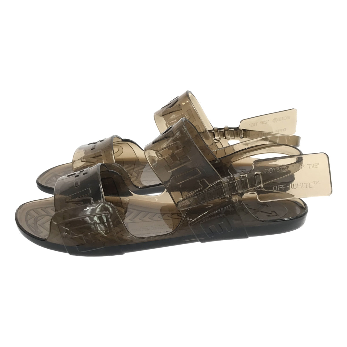 [Good Condition] Off-White | JELLY SANDAL PVC Vinyl Strap Sandals | Size 37 | Black | Women's