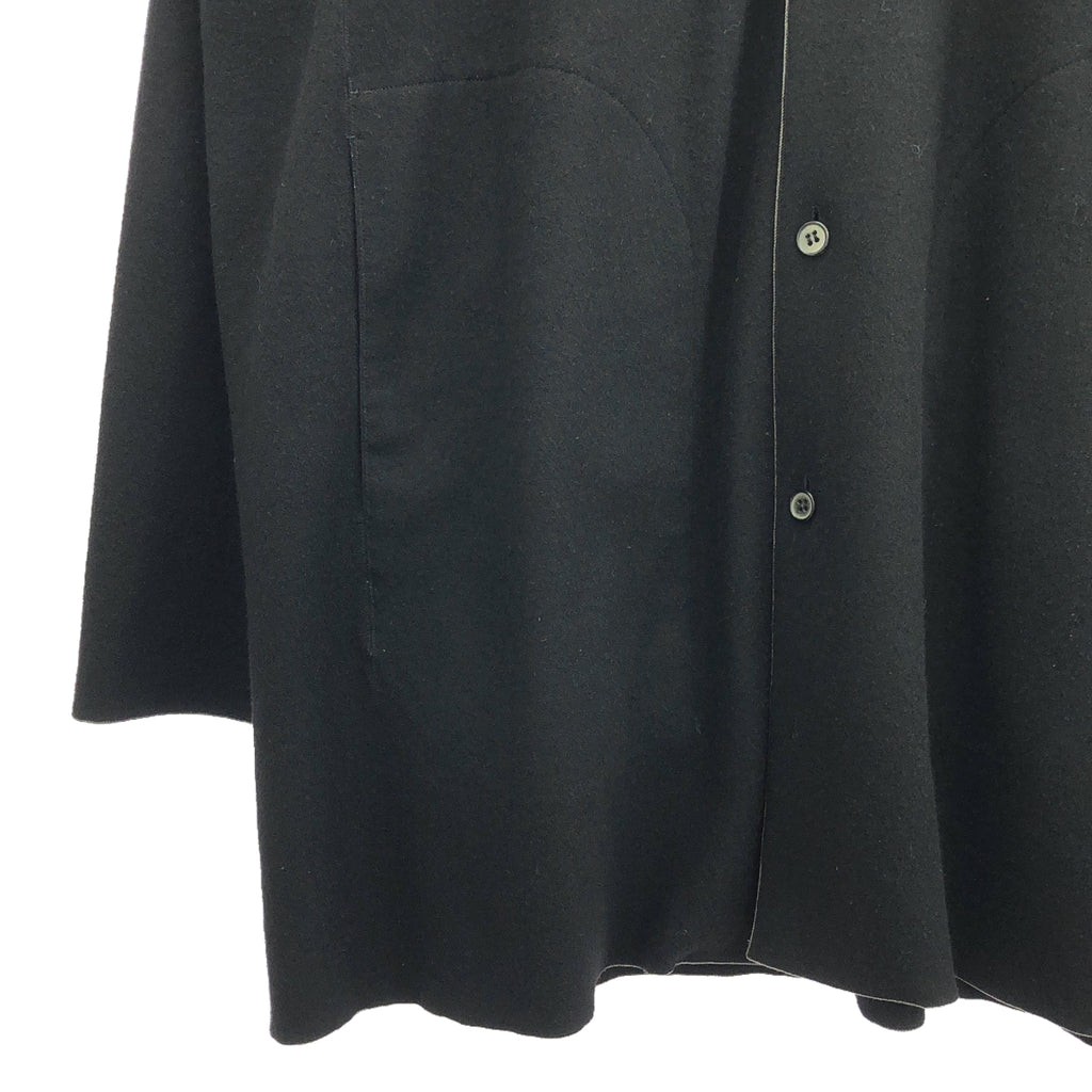 【美品】  山内 / ヤマウチ | ミルドウールニット・ノーカラーカーディガン | 4 | BLACK | メンズ