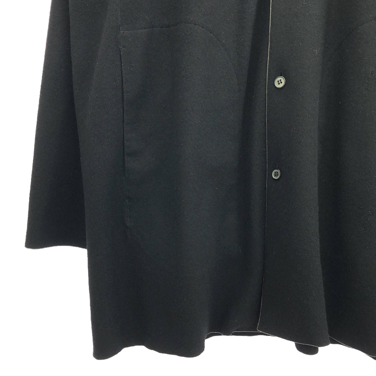 【美品】  山内 / ヤマウチ | ミルドウールニット・ノーカラーカーディガン | 4 | BLACK | メンズ