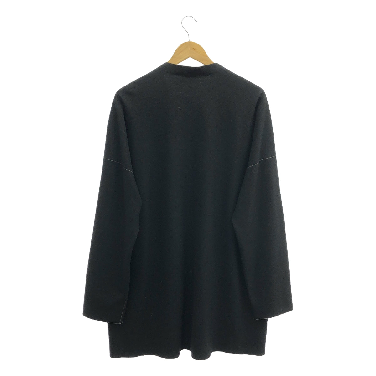 【美品】  山内 / ヤマウチ | ミルドウールニット・ノーカラーカーディガン | 4 | BLACK | メンズ