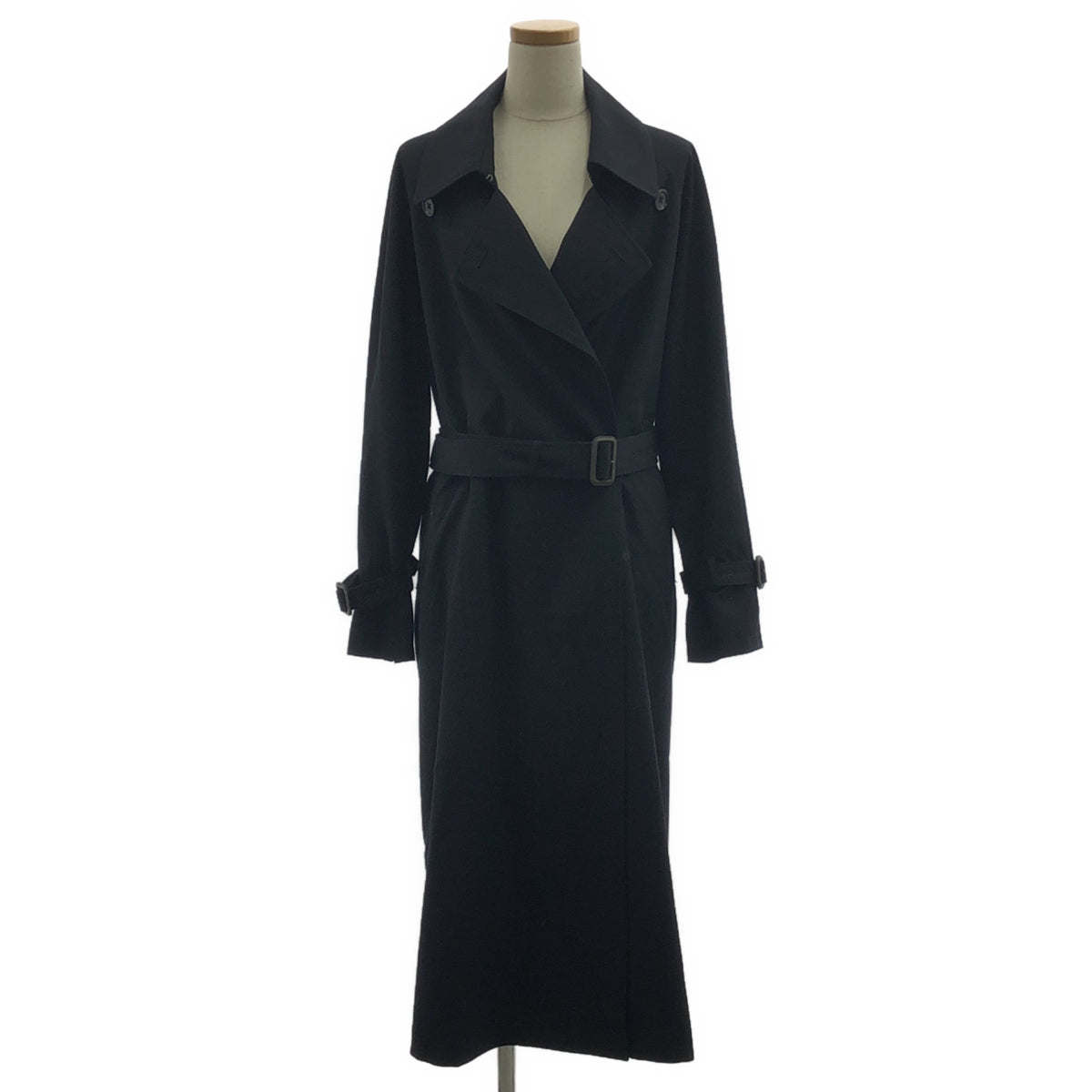【미품】 MUSE de Deuxieme Classe / 뮤즈 두주 엠 클래스 | 2025SS | GABARDINE TRENCH / 벨티드 트렌치 오버 코트 / 총 안감 | 36 | 블랙 | 여성