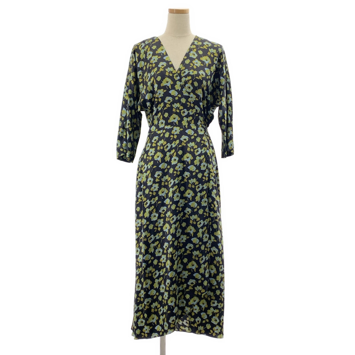 No.6 Store / ナンバーシックスストア | silk 100％ / シルク 総柄 ベルテッド ドレス ワンピース | 1 | マルチカラー | レディース
