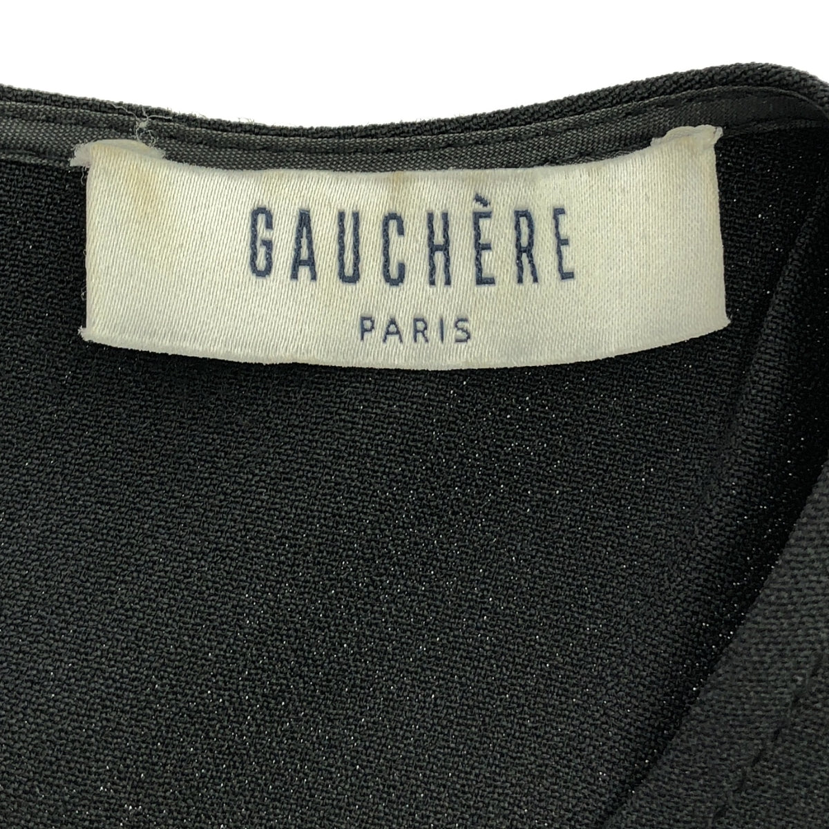 GAUCHERE | 羊毛麥爾登呢皮帶無袖人造絲洋裝 | 36碼 | 黑色 | 女款