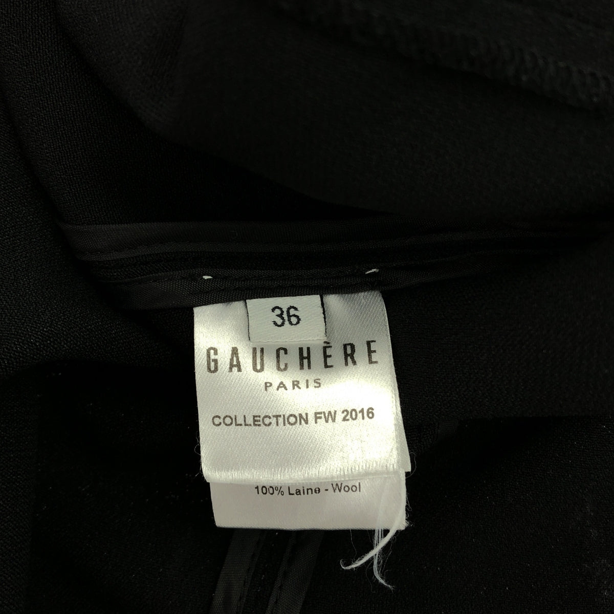 GAUCHERE / ゴシェール | ウールメルトンベルト ノースリーブ レーヨン ワンピース | 36 | ブラック | レディース