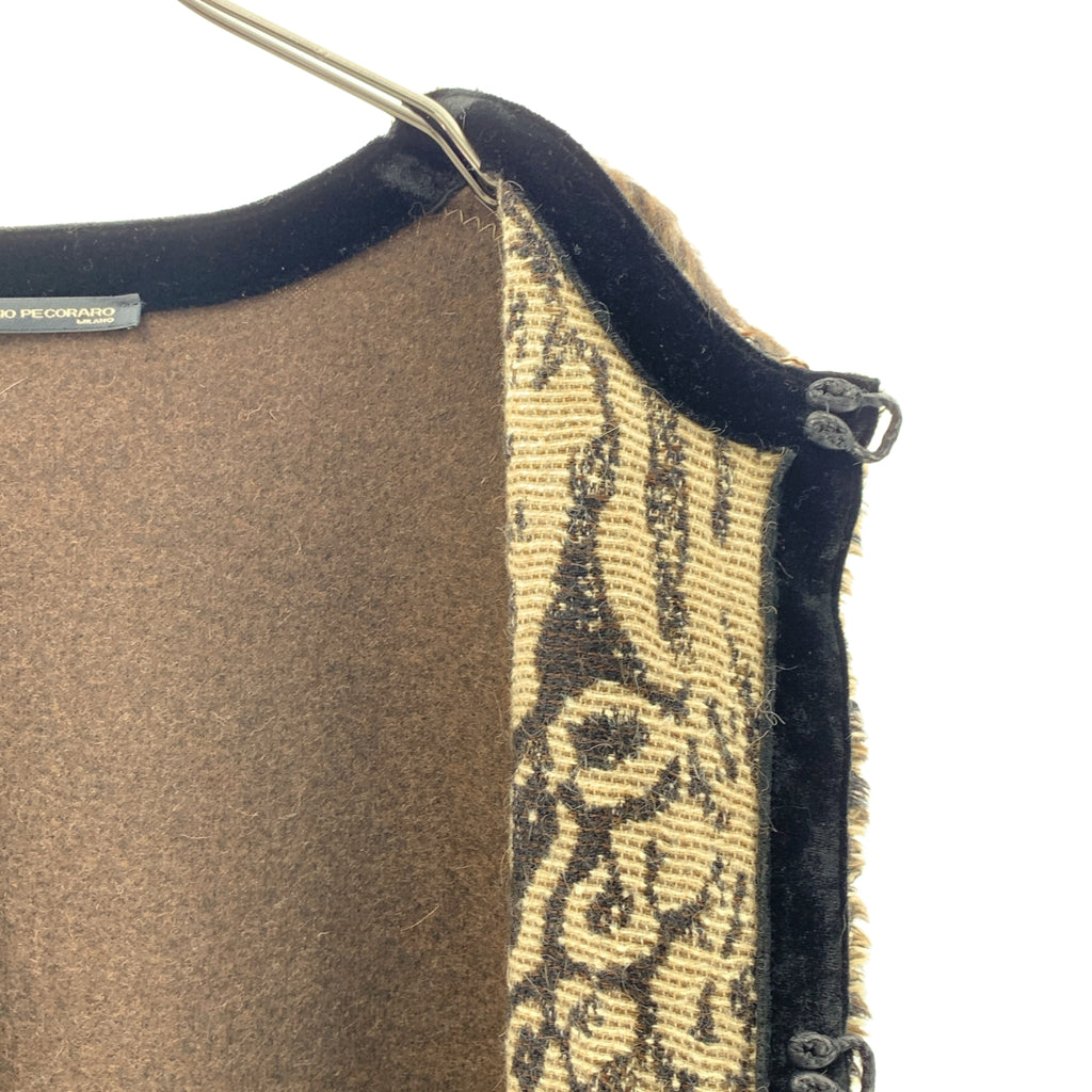 MAURIZIO PECORARO | 全身印花長版毛絨背心外套 | 尺寸 42 |