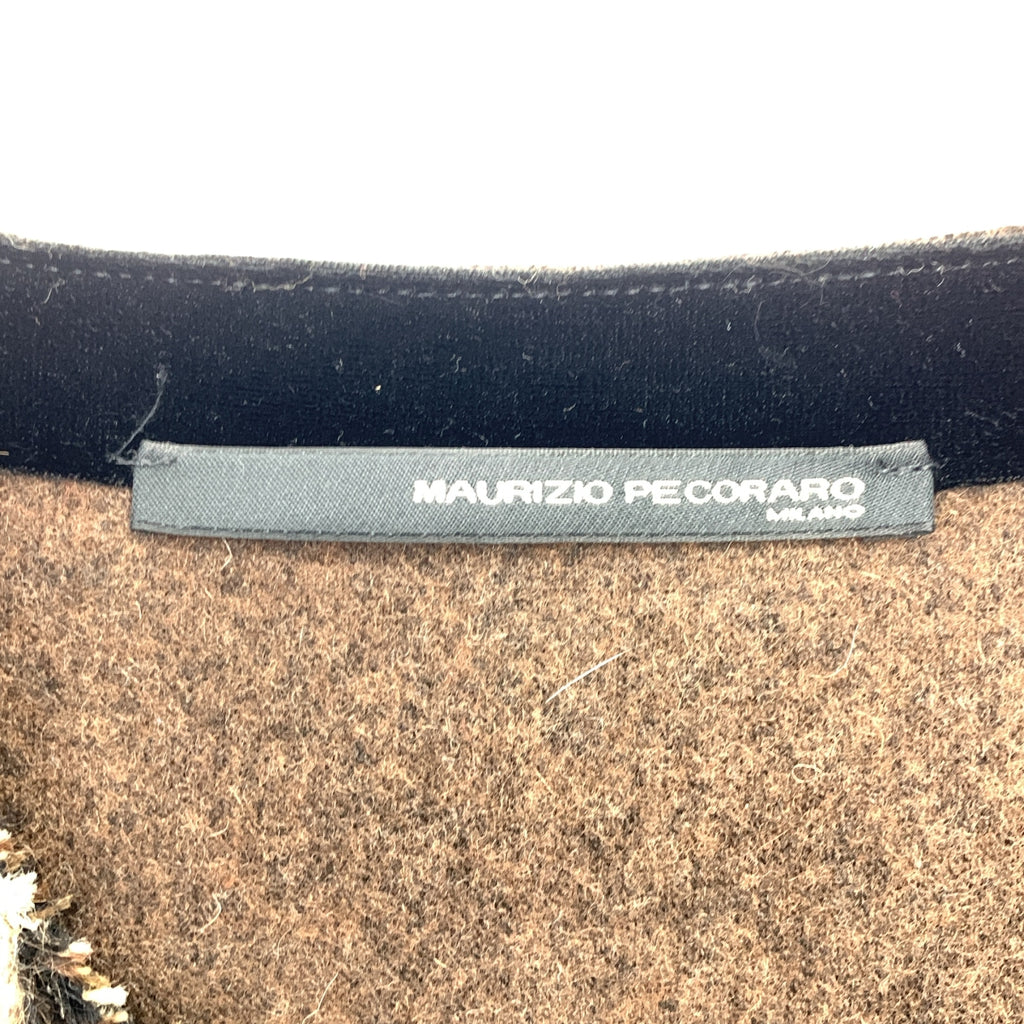 MAURIZIO PECORARO | 全身印花長版毛絨背心外套 | 尺寸 42 |