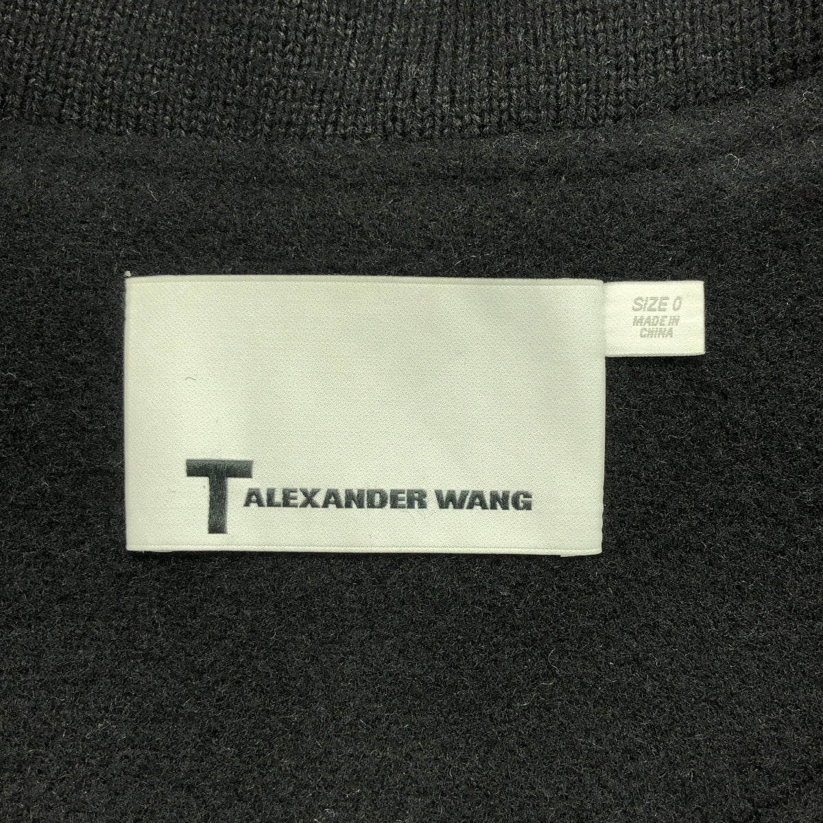T by Alexander Wang / ティーバイアレキサンダーワン | レザー ウール コンビ ロング スタジャン コート | 0 | ブラック | レディース