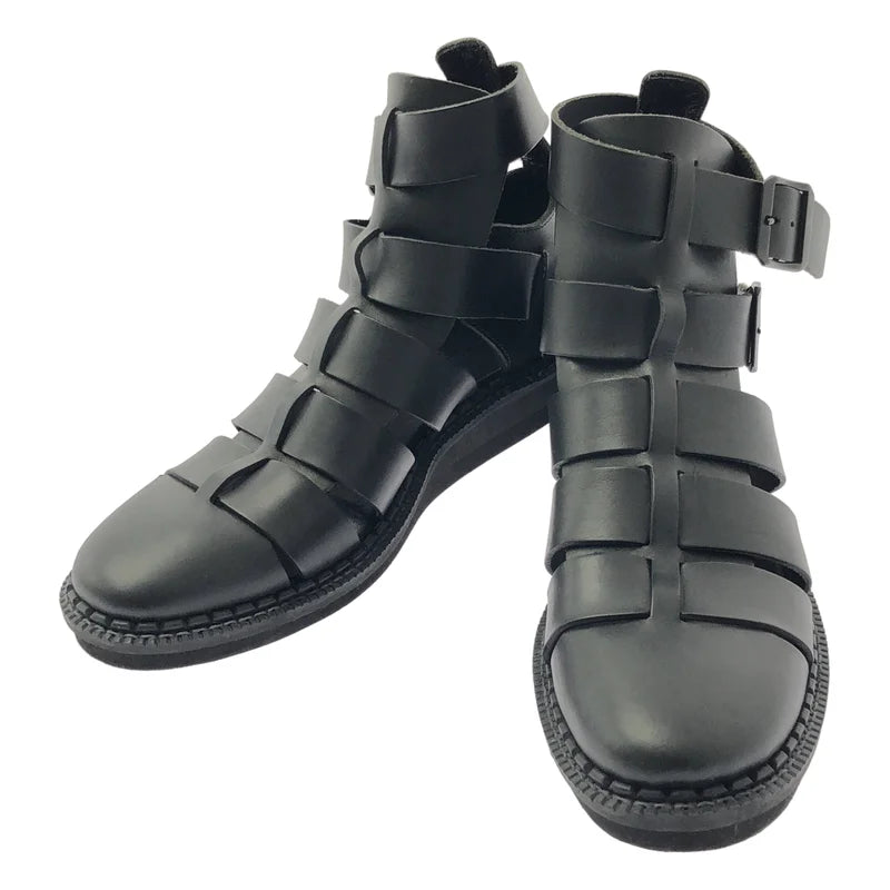 YOHJI YAMAMOTO POUR HOMME / ヨウジヤマモトプールオム | 2022SS | レザー グラディエーター ブーツ | 3 | メンズ