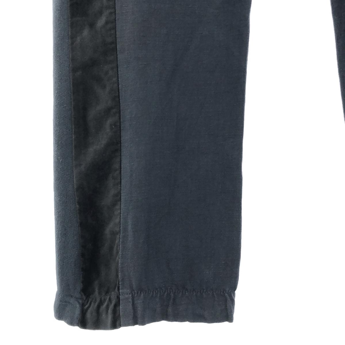 慢槍 |棉麻混合材質側線休閒褲 | 2 |灰色/黑色 |男士