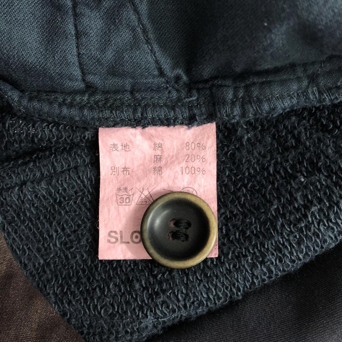 SLOWGUN / スロウガン | コットン リネン 異素材 切替 サイドライン スラックスパンツ | 2 | グレー/ブラック系 | メンズ