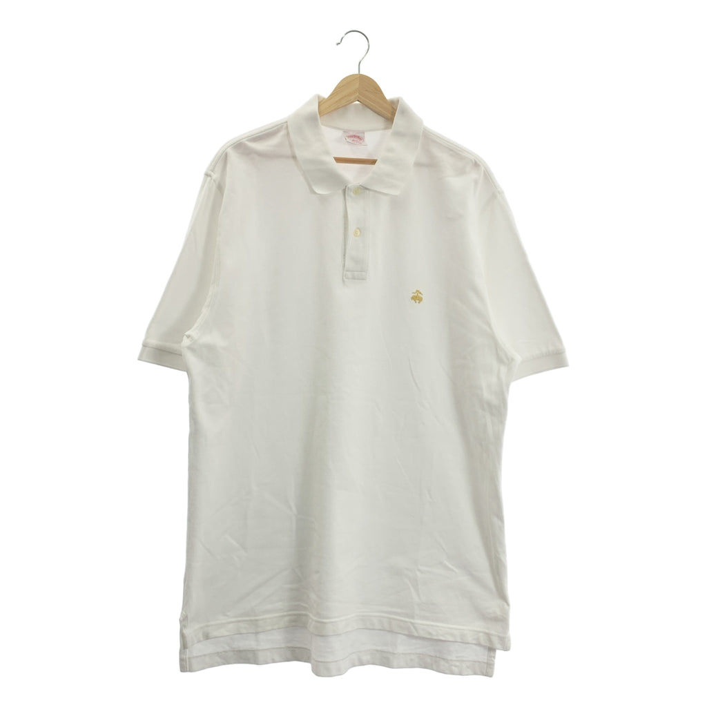 BROOKS BROTHERS / ブルックスブラザーズ | ワンポイント エンブロイダリー オーバー ポロシャツ | L | ホワイト | メンズ