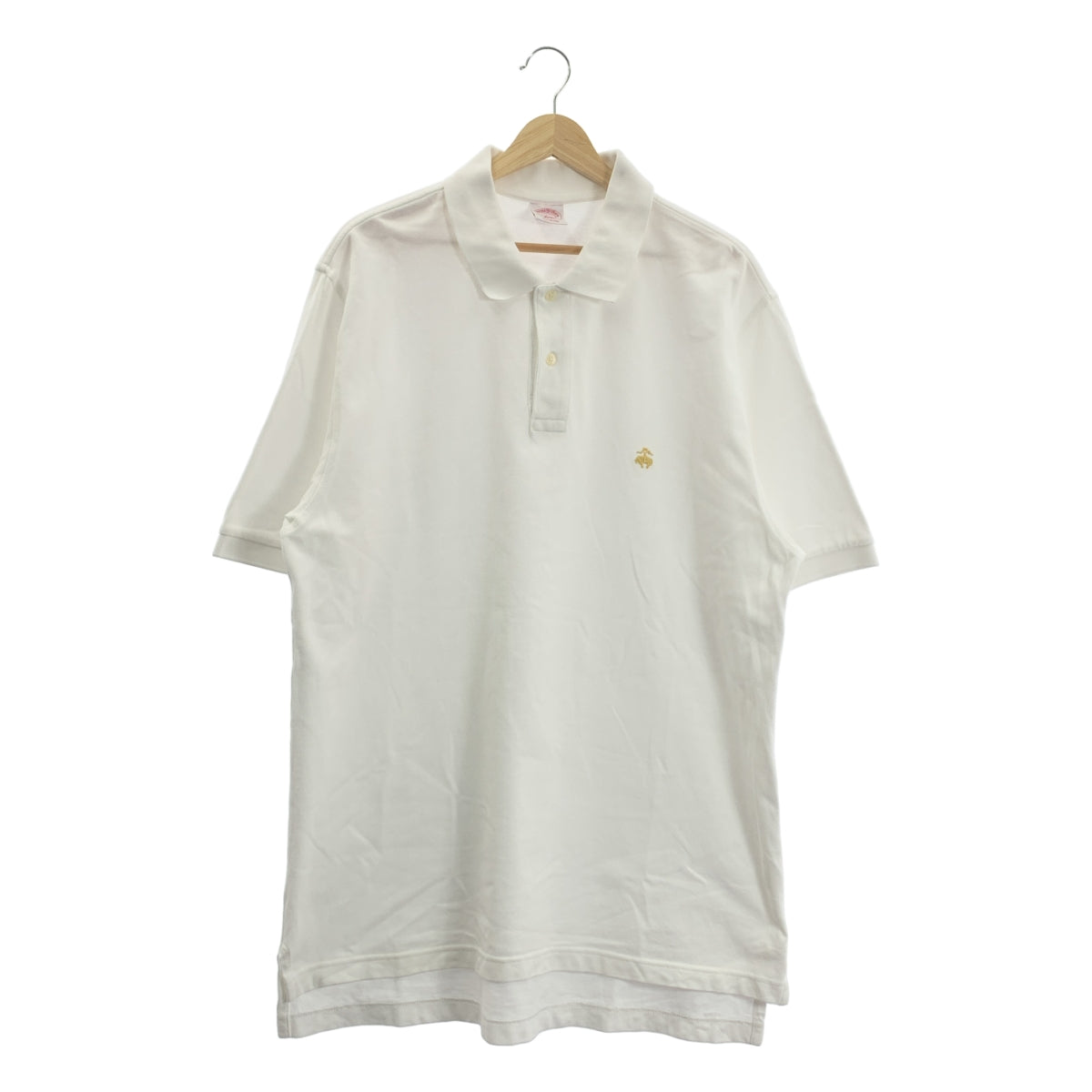 BROOKS BROTHERS / ブルックスブラザーズ | ワンポイント エンブロイダリー オーバー ポロシャツ | L | ホワイト | メンズ