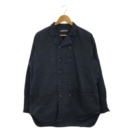 [New] AUBERGE | 2022SS | KOLLAR BN Linen Cotton Metis Double Coverall Jacket | 42 | Black Indigo | Men's