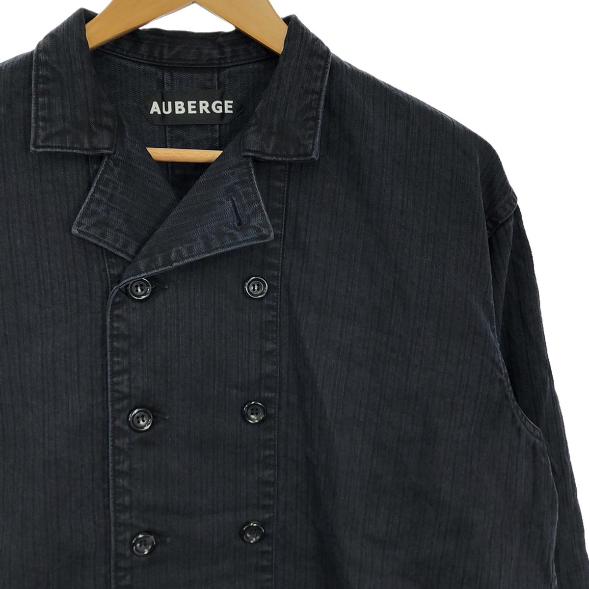 [New] AUBERGE | 2022SS | KOLLAR BN Linen Cotton Metis Double Coverall Jacket | 42 | Black Indigo | Men's